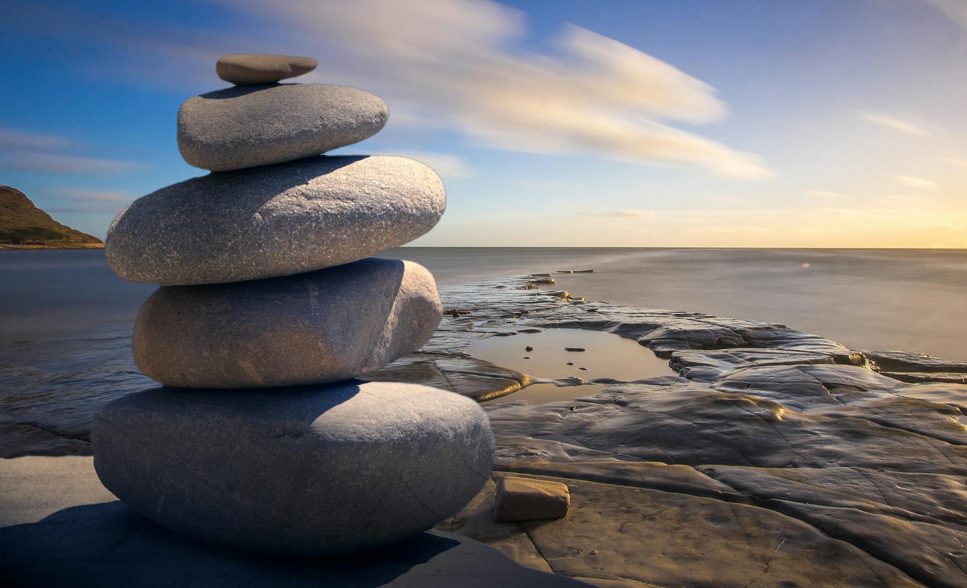 stacked of stones outdoors